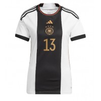 Camiseta Alemania Thomas Muller #13 Primera Equipación Replica Mundial 2022 para mujer mangas cortas